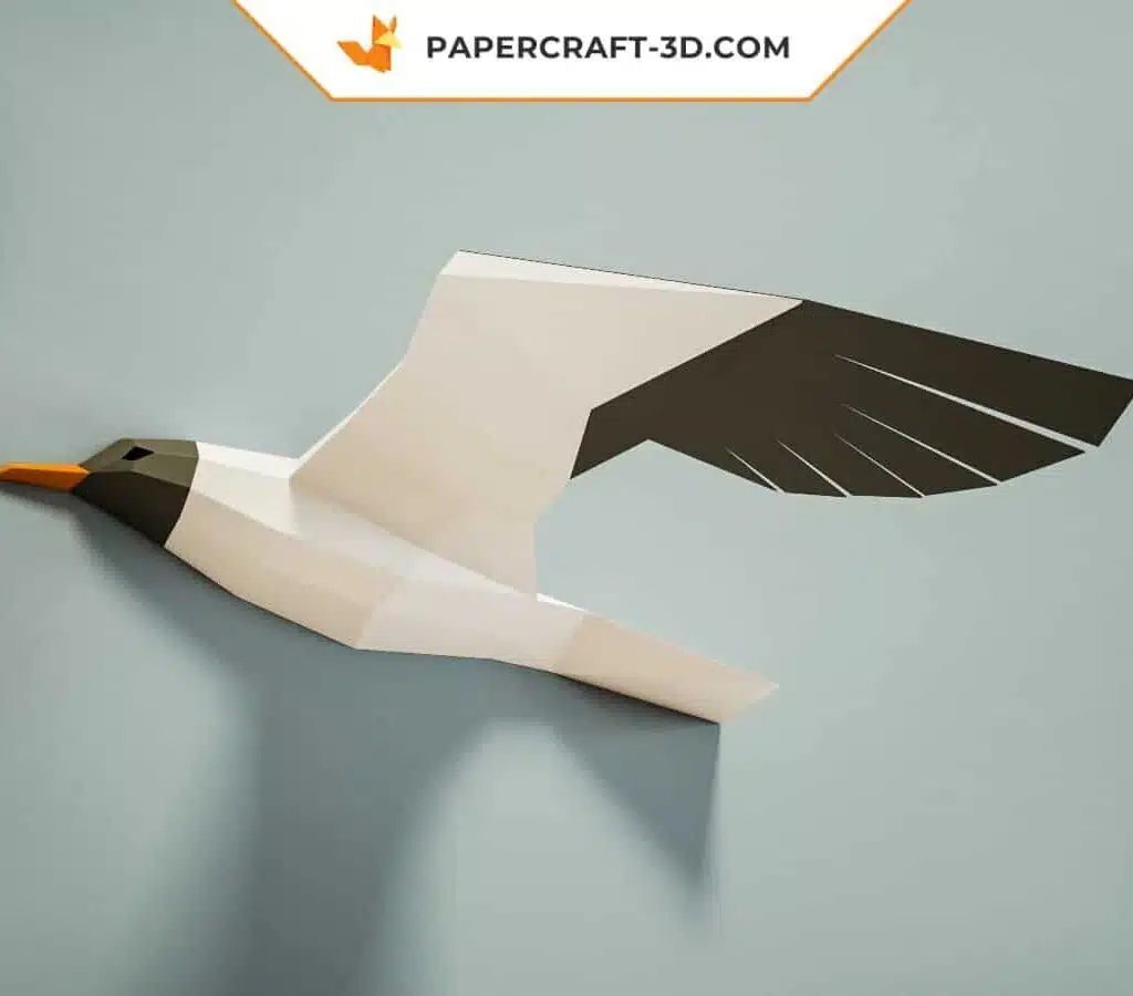 Papercraft Möwe als 3D-Origami