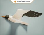 Papercraft de gaivota em origami 3D