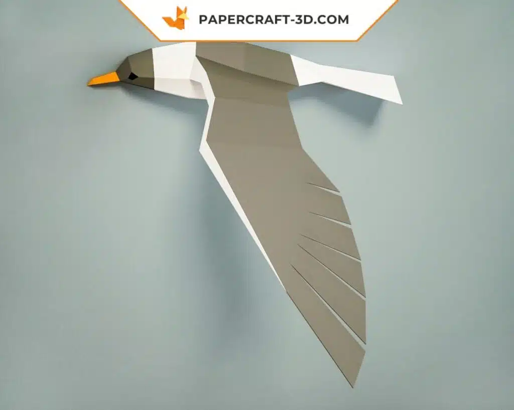 Papercraft de mouette en origami 3D