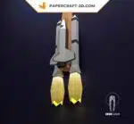 Papercraft transbordador espacial Nasa en origami 3D, vista 2