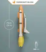 Papercraft transbordador espacial Nasa en origami 3D, vista 4