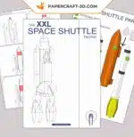 Papercraft transbordador espacial Nasa en origami 3D, vista 6