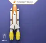 Papercraft transbordador espacial Nasa en origami 3D, vista 7
