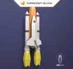 Papercraft transbordador espacial Nasa en origami 3D, vista 8