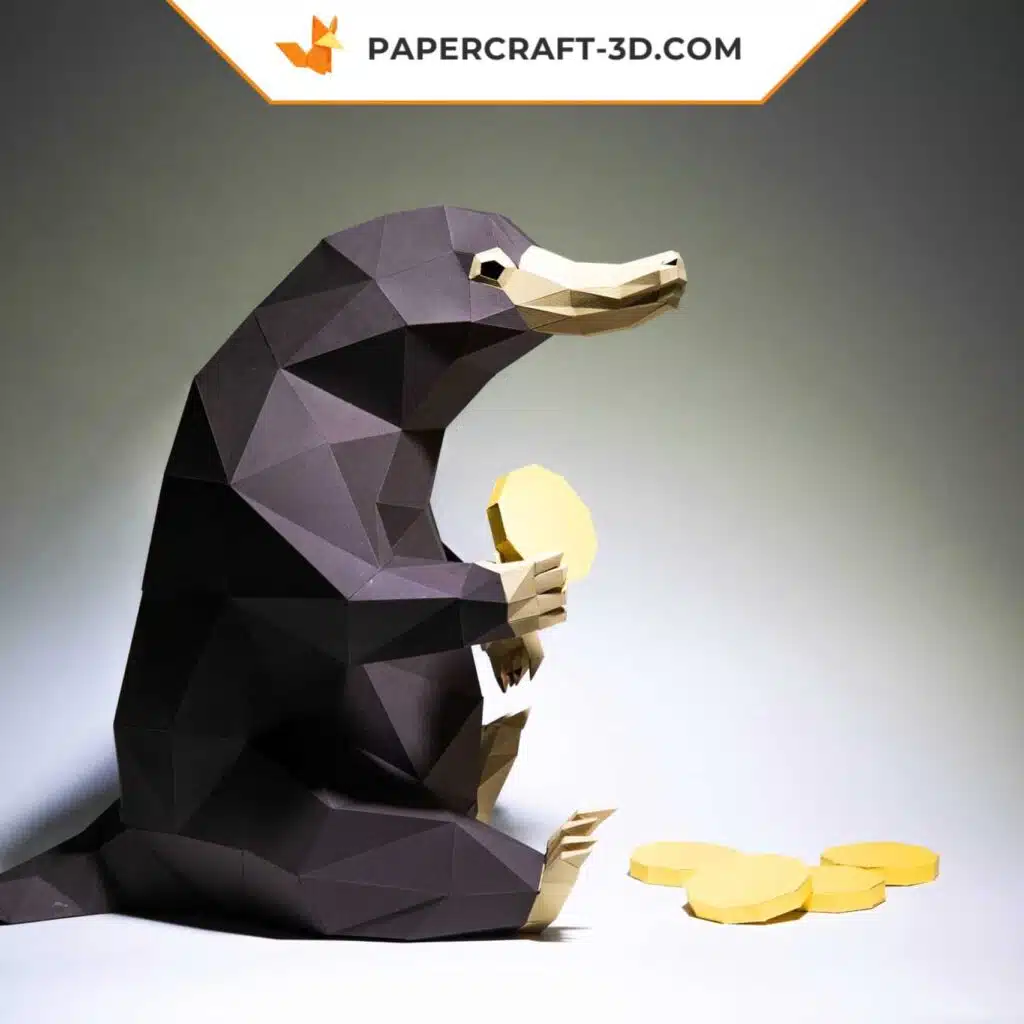 Papercraft of Niffler in 3D origami