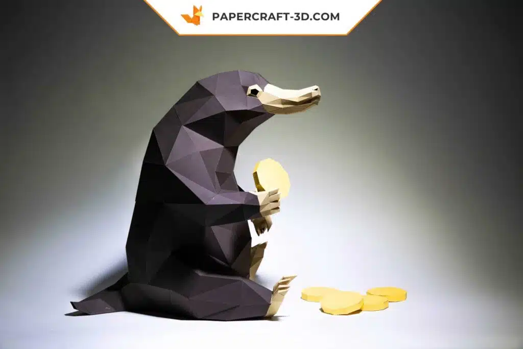 Papercraft de Niffler em origami 3D