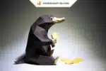 Papercraft de Niffler em origami 3D
