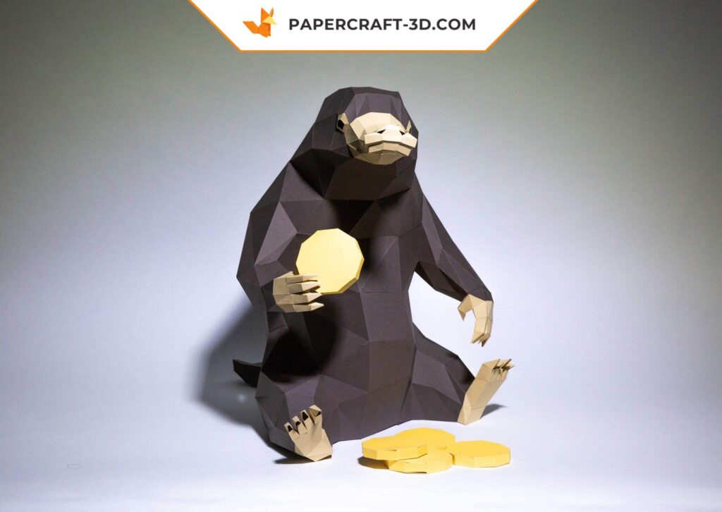 Papercraft de Niffler em origami 3D