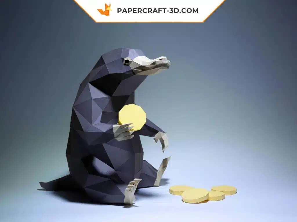 Papercraft de Niffler en origami 3D Papercraft de Niffler en origami 3D