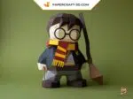 Papercraft Noël Harry en 3D, modèle de bricolage en papier basse poly, weergave 2