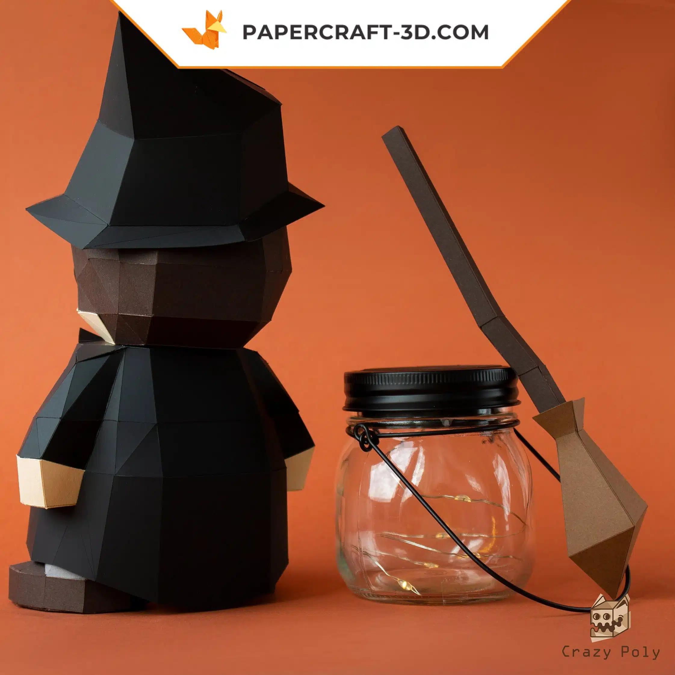 Papercraft Noël Harry en 3D, modèle de bricolage en papier basse poly, weergave 10