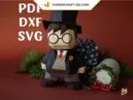 Papercraft Noël Harry en 3D, modèle de bricolage en papier basse poly