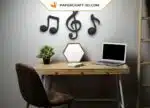 Papercraft Notes de musique en origami papier 3D