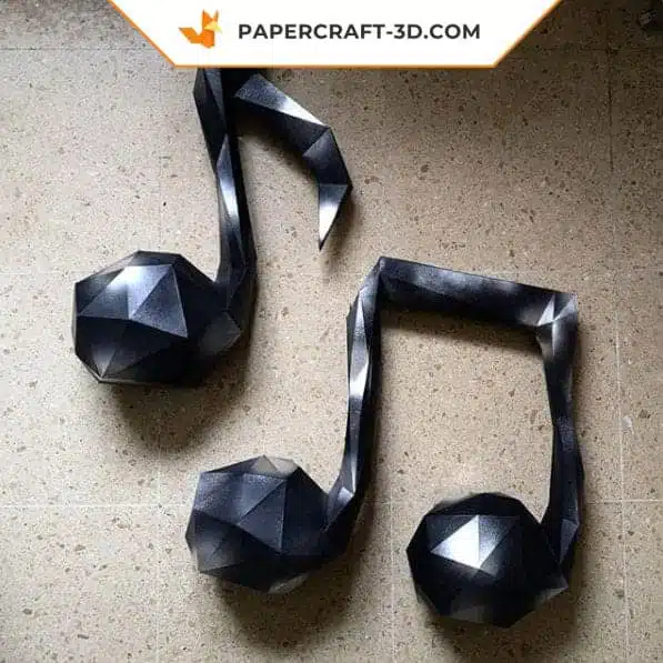 Papercraft Notes de musique en origami papier 3D, weergave 6
