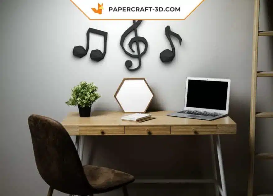 Papercraft Musiknoten als 3D-Origami
