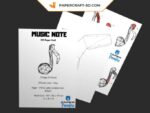 Papercraft note musicali chiave di violino in origami