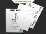 Papercraft Notes de Musique origami papier 3D, weergave 6
