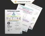 Papercraft Notes de Musique origami papier 3D, weergave 8