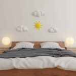 Papercraft clouds and sun in origami