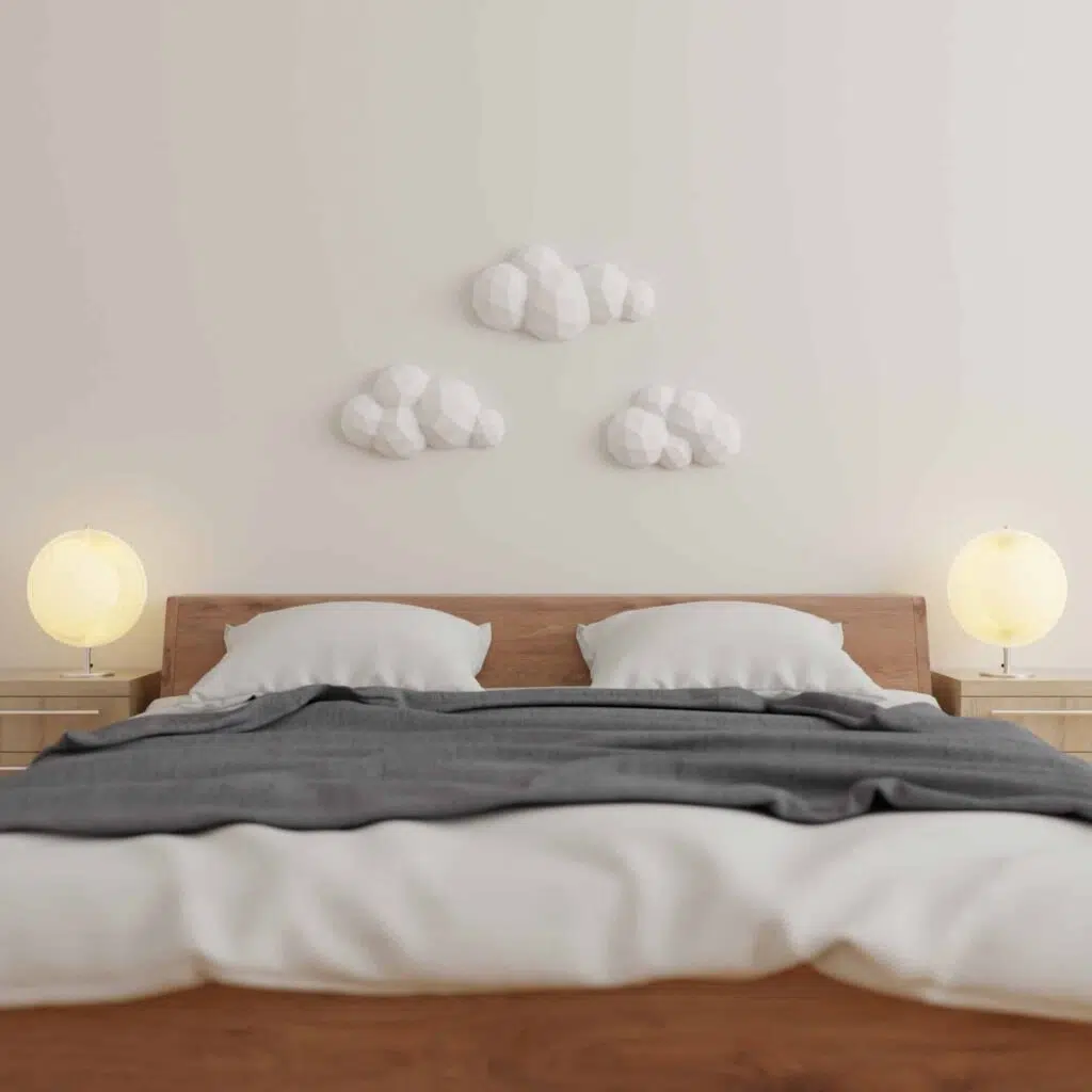Papercraft nuages origami papier 3D - modèle de décoration murale pour nursery à faire soi-même, weergave 2