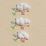 Papercraft de nuvens para berçário em origami 3D