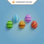 Papercraft Easter wall eggs in 3D origami