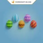 Papercraft œufs muraux de Pâques en origami 3D