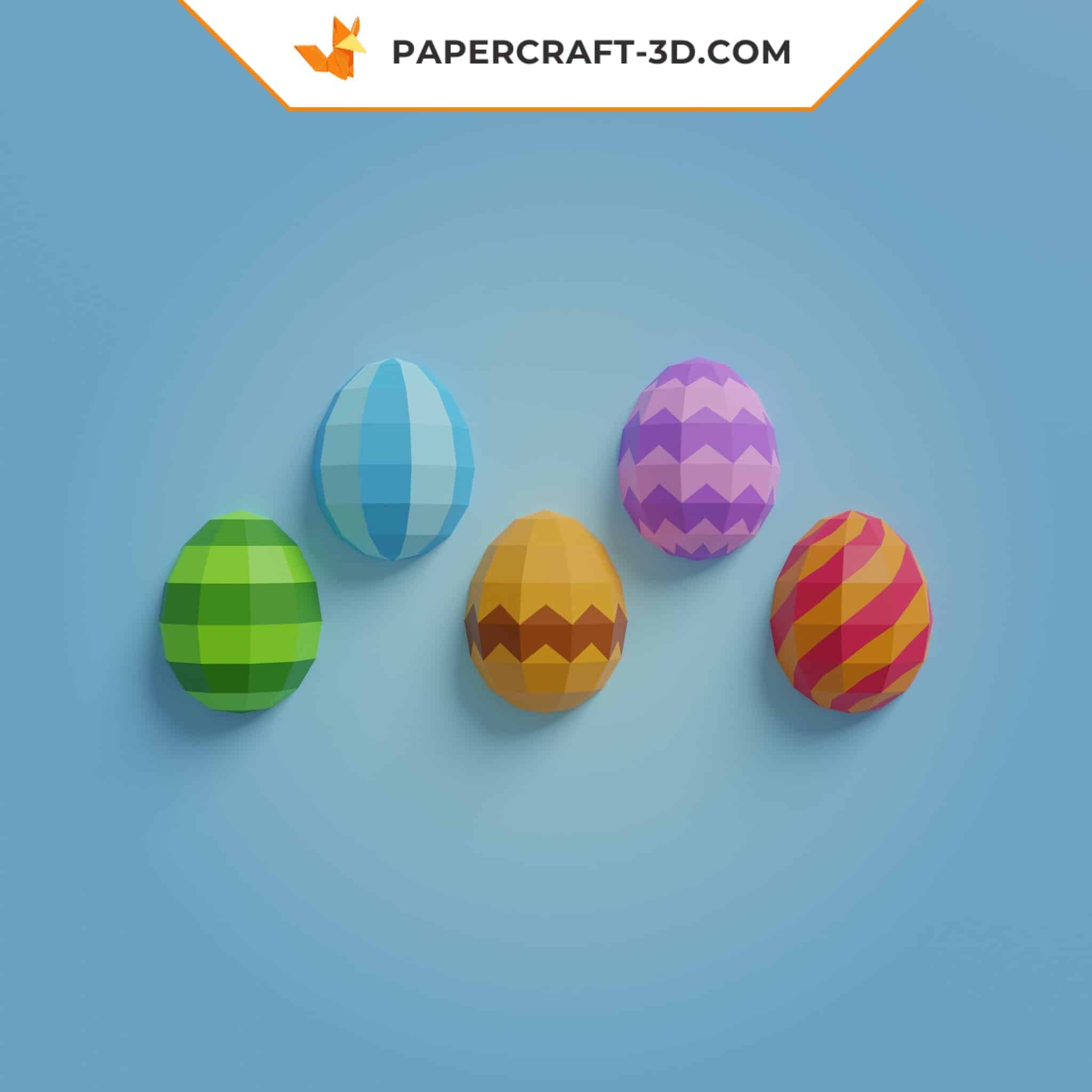 Papercraft Easter wall eggs in 3D origami