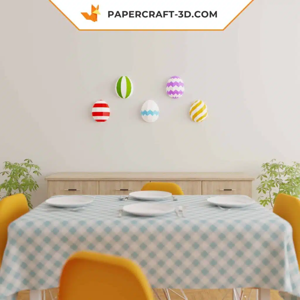 Papercraft uova murali di Pasqua in origami 3D
