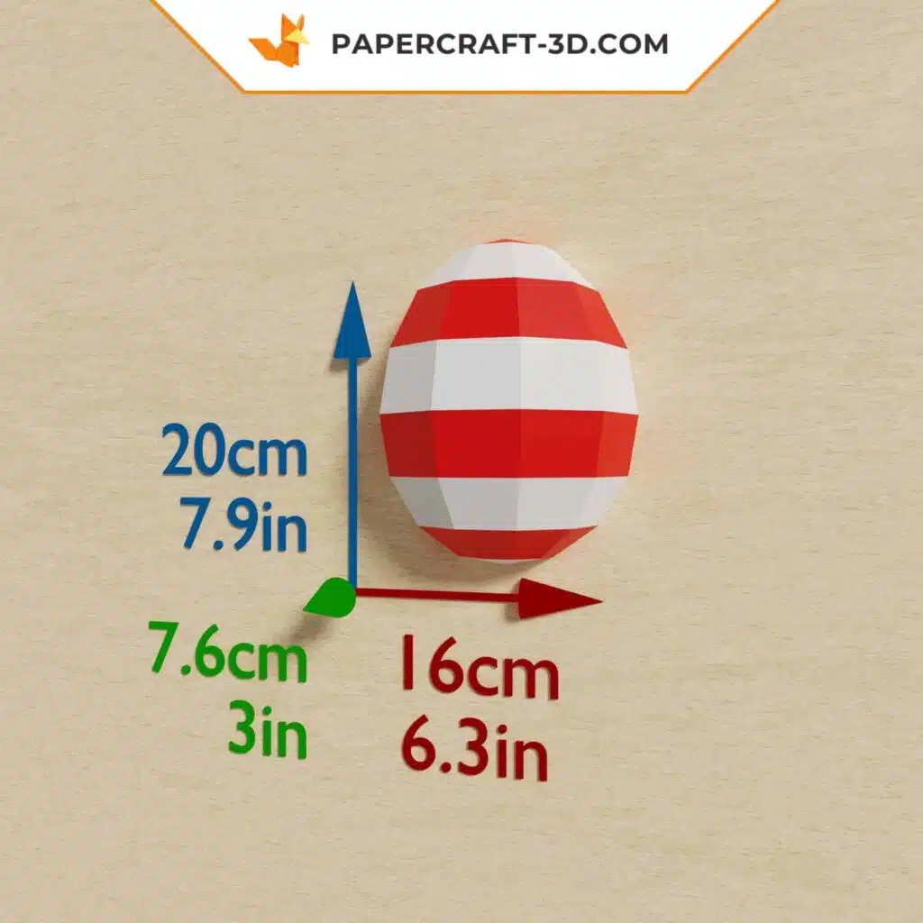 Papercraft œufs muraux de Pâques en origami 3D