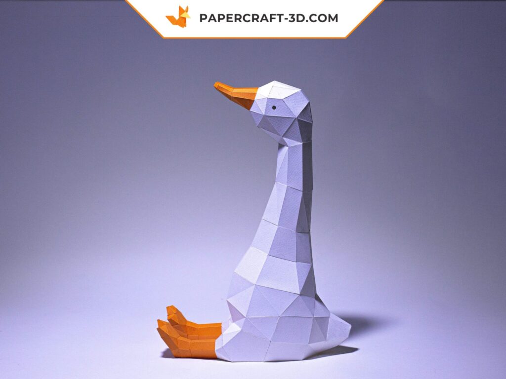 Seated Goose Origami Papercraft