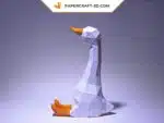 Papercraft Oie Assise origami papier 3D, weergave 2