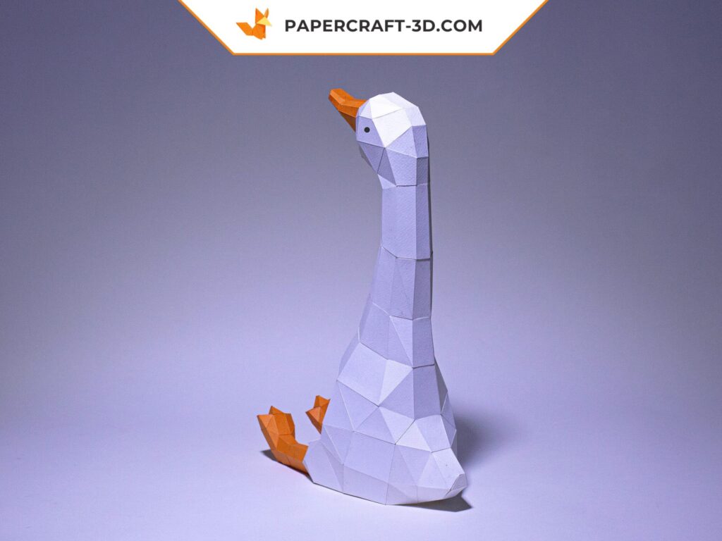Seated Goose Origami Papercraft