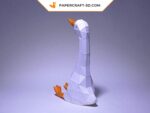 Papercraft of a sitting goose in origami