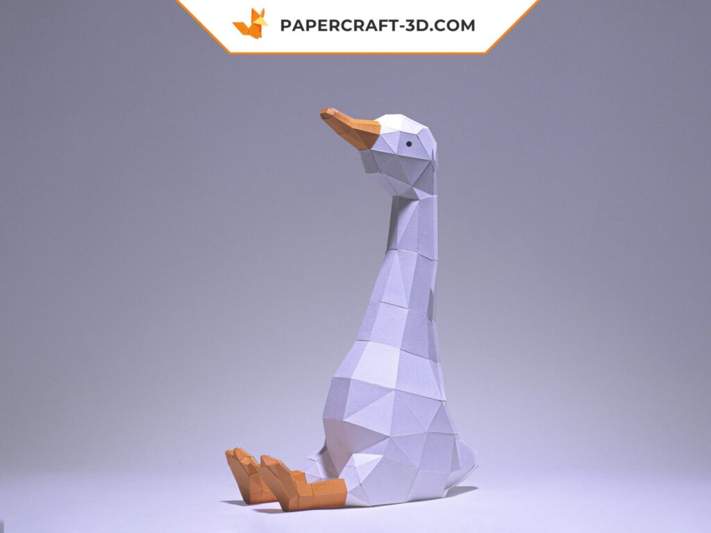 Seated Goose Origami Papercraft
