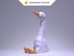 Papercraft of a sitting goose in origami