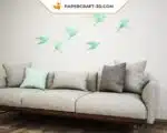 Papercraft oiseaux en origami 3D pour décoration de chambre - Kit DIY PDF numérique, modèle basse poly, modèle pepakura, weergave 3
