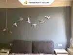 Papercraft oiseaux en origami 3D pour décoration de chambre - Kit DIY PDF numérique, modèle basse poly, modèle pepakura, weergave 5