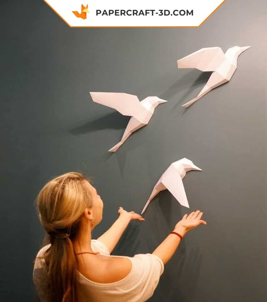 Papercraft d'oiseaux en origami 3D