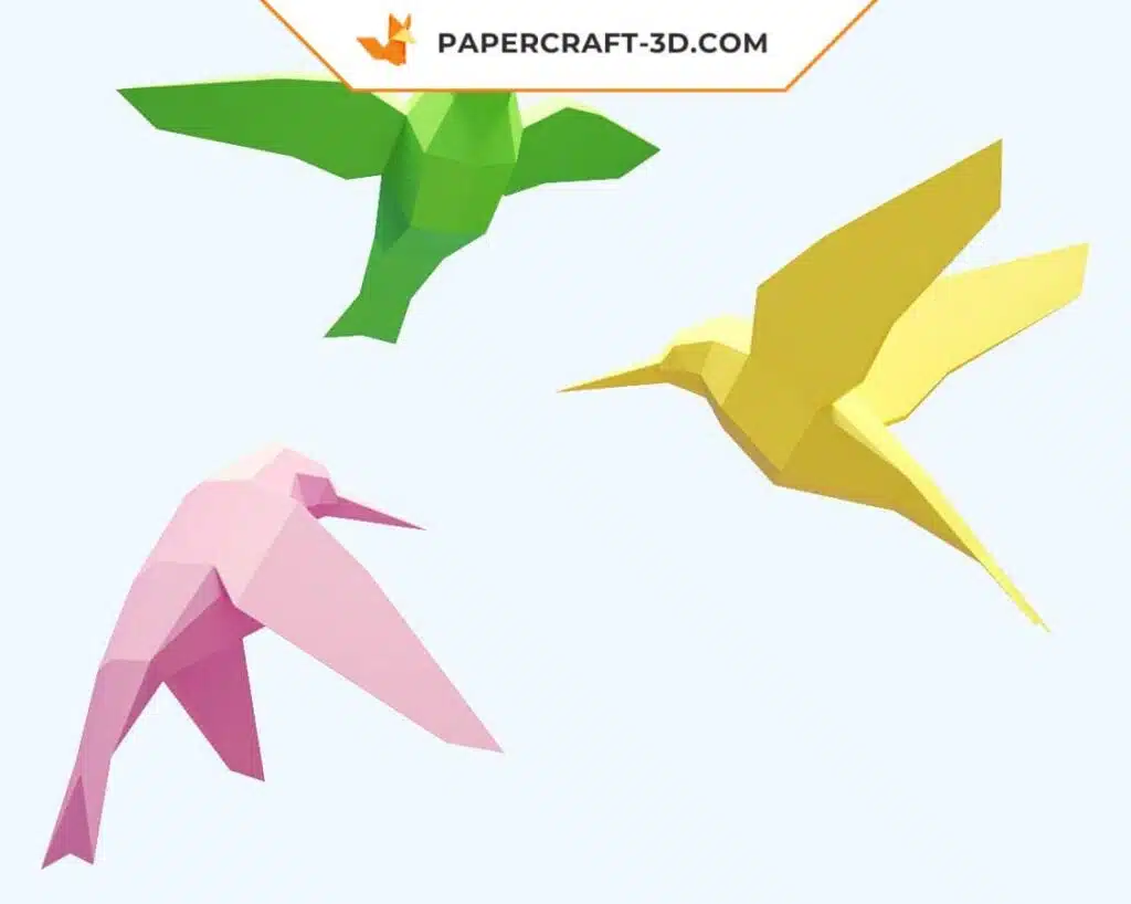 Papercraft oiseaux : kit d&rsquo;origami papier 3D à faire soi-même