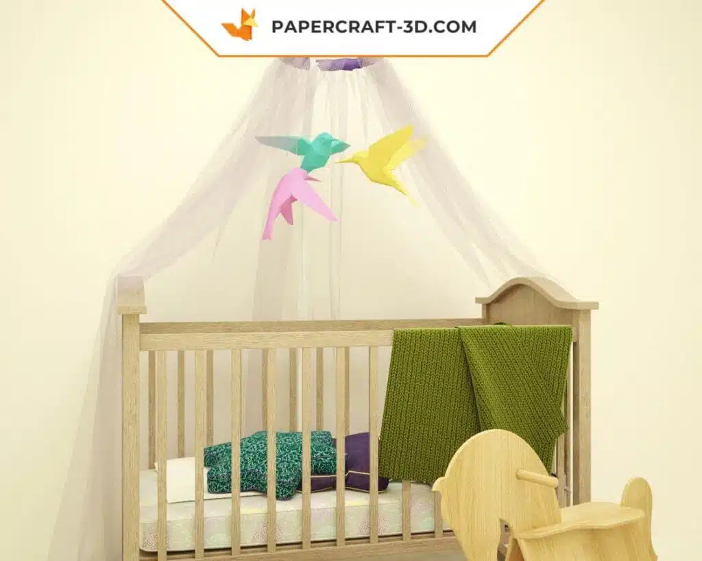 Papercraft oiseaux : kit d&rsquo;origami papier 3D à faire soi-même, weergave 2
