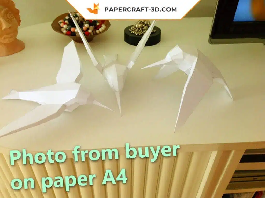 Papercraft oiseaux : kit d&rsquo;origami papier 3D à faire soi-même, weergave 5