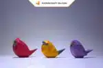 Papercraft oiseaux minimalistes en origami papier 3D pour décoration et bricolage, vue 2