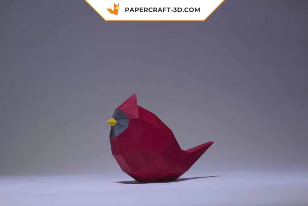 Papercraft oiseaux minimalistes en origami papier 3D pour décoration et bricolage, vue 3