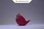 Papercraft oiseaux minimalistes en origami papier 3D pour décoration et bricolage, vue 3