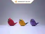 Papercraft oiseaux minimalistes en origami papier 3D pour décoration et bricolage