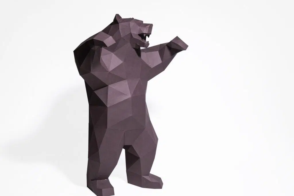 Papercraft Ours en Colère Origami Papier 3D, weergave 2