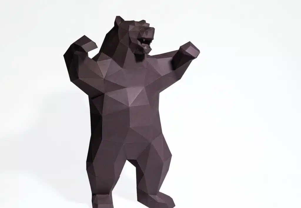 Papercraft Ours en Colère Origami Papier 3D