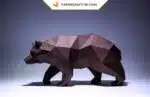 Papercraft Ours en origami papier 3D à monter soi-même, vue 2