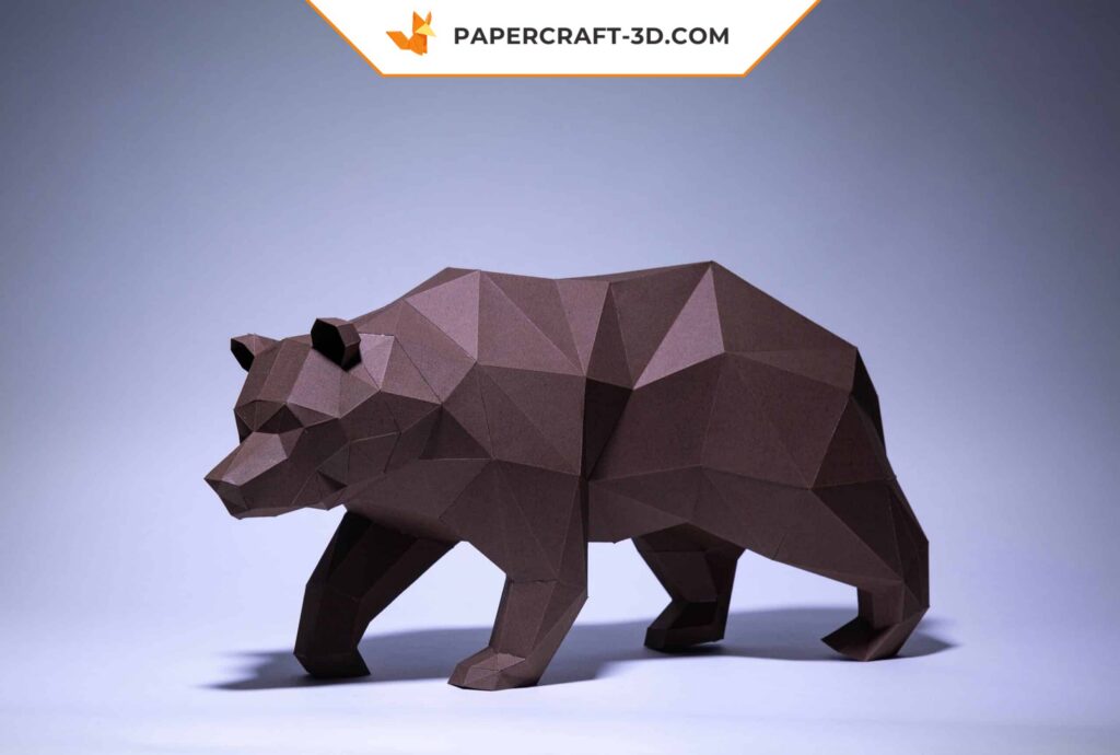 Papercraft de urso em origami 3D